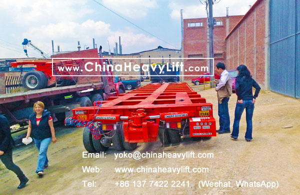 CHINAHEAVYLIFT manufacture 21 axle lines Modular Trailers hydraulic multi axle and Spacer after sale service Colombia South America, www.chinaheavylift.com