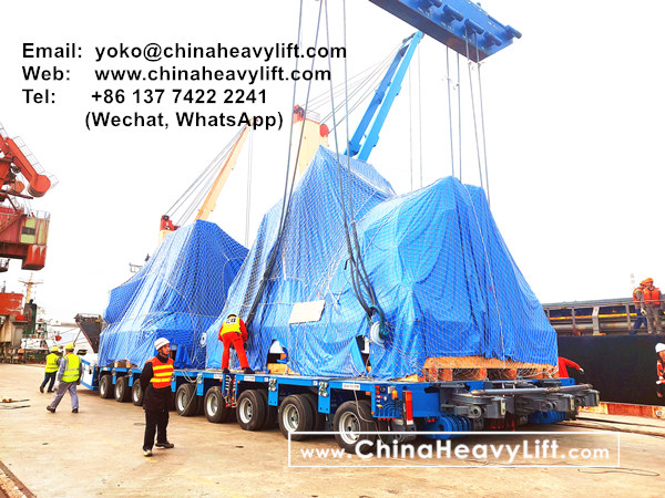 CHINA HEAVY LIFT manufacture 18 axle lines side by side SPMT self propelled Modular Trailer for 420 ton cargo compatible Goldhofer, www.chinaheavylift.com