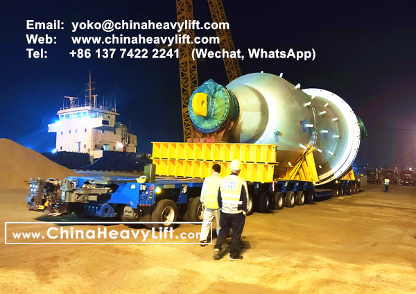 CHINA HEAVY LIFT manufacture 18 axle lines side by side SPMT self propelled Modular Trailer for 420 ton cargo compatible Goldhofer, www.chinaheavylift.com