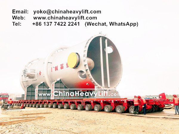CHINA HEAVY LIFT manufacture 140 axle lines side by side SPMT Self propelled modular trailer compatible Goldhofer, www.chinaheavylift.com
