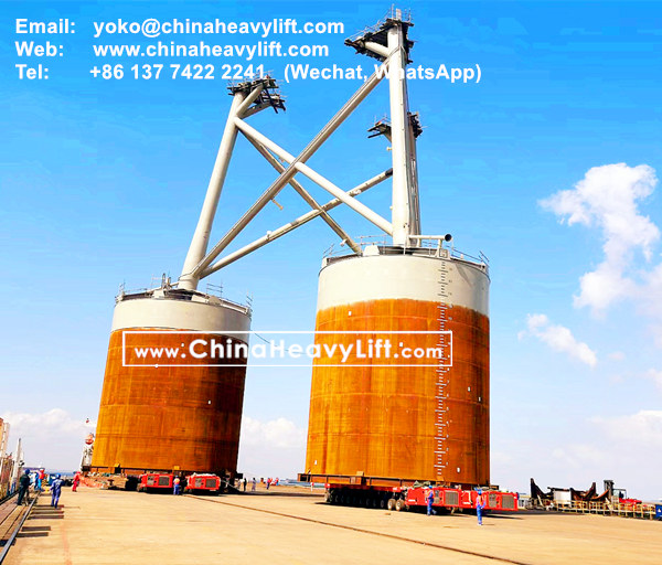 CHINA HEAVY LIFT manufacture 360 axle axle lines SPMT Self-propelled Modular Transporters for SinoTrans for offshore wind power, Concentration tower, Ethylene cracking furnace modules, www.chinaheavylift.com