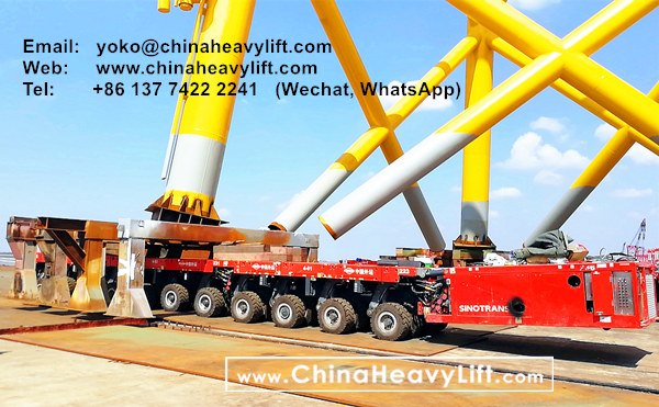 CHINA HEAVY LIFT manufacture 360 axle axle lines SPMT Self-propelled Modular Transporters for SinoTrans for offshore wind power, Concentration tower, Ethylene cracking furnace modules, www.chinaheavylift.com