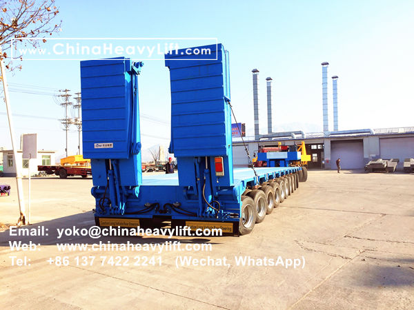 CHINA HEAVY LIFT manufacture 10 axle Extendable 32m length Hydraulic suspension Lowbed Trailer with Hydraulic Ramp for Vietnam, www.chinaheavylift.com