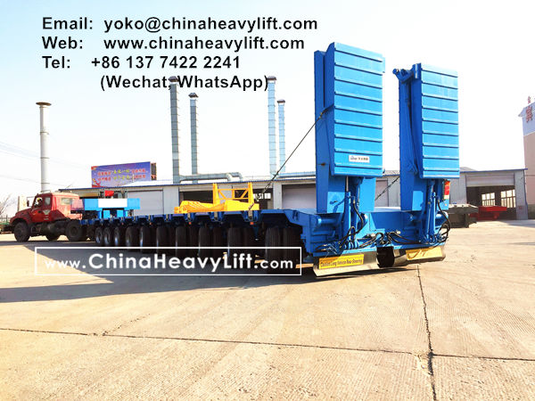 CHINA HEAVY LIFT manufacture 10 axle Extendable 32m length Hydraulic suspension Lowbed Trailer with Hydraulic Ramp for Vietnam, www.chinaheavylift.com