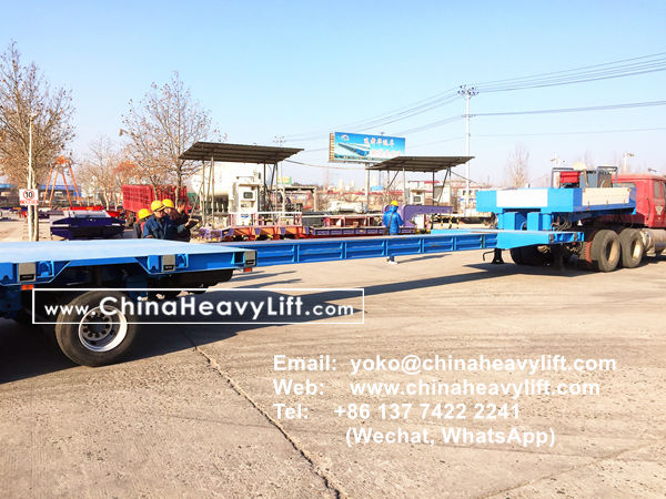 CHINA HEAVY LIFT manufacture 10 axle Extendable 32m length Hydraulic suspension Lowbed Trailer with Hydraulic Ramp for Vietnam, www.chinaheavylift.com