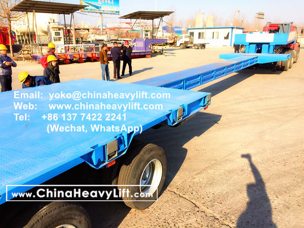 CHINA HEAVY LIFT manufacture 10 axle Extendable 32m length Hydraulic suspension Lowbed Trailer with Hydraulic Ramp for Vietnam, www.chinaheavylift.com