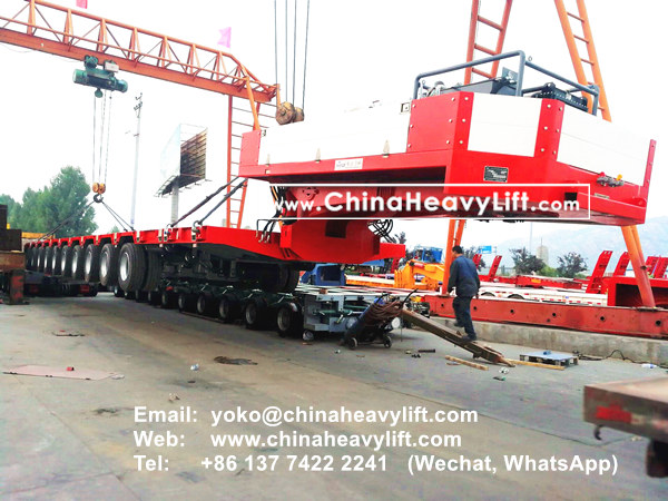 CHINA HEAVY LIFT manufacture 10 axle extendable hydraulic lowbed trailer, ready for delivery to Vietnam wind power project, www.chinaheavylift.com