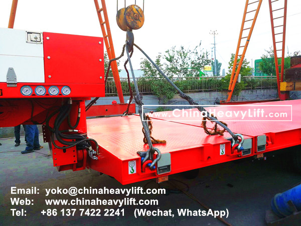CHINA HEAVY LIFT manufacture 10 axle extendable hydraulic lowbed trailer, ready for delivery to Vietnam wind power project, www.chinaheavylift.com