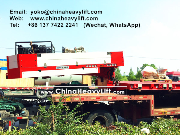 CHINA HEAVY LIFT manufacture 10 axle extendable hydraulic lowbed trailer, ready for delivery to Vietnam wind power project, www.chinaheavylift.com