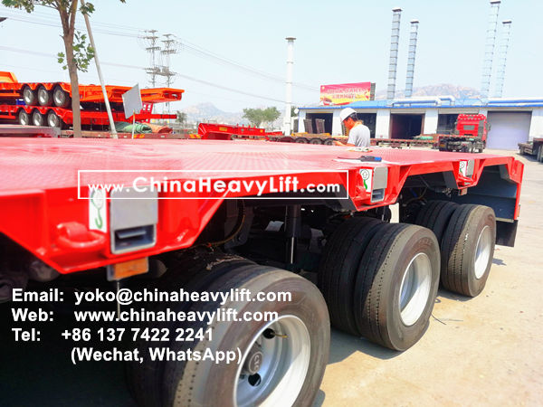 CHINA HEAVY LIFT manufacture 2 units 10 axle Extendable 32m length Hydraulic suspension Lowbed Trailer for Vietnam Wind power project , www.chinaheavylift.com