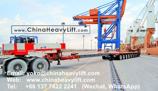 CHINA HEAVY LIFT manufacture 10 axle Extendable Hydraulic Lowbed Trailer for Wind Tower Section transportation in Haiphong Vietnam, www.chinaheavylift.com