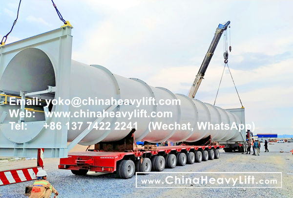 CHINA HEAVY LIFT manufacture 10 axle Extendable Hydraulic Lowbed Trailer for Wind Tower Section transportation in Haiphong Vietnam, www.chinaheavylift.com