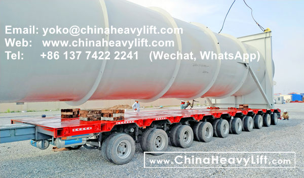 CHINA HEAVY LIFT manufacture 10 axle Extendable Hydraulic Lowbed Trailer for Wind Tower Section transportation in Haiphong Vietnam, www.chinaheavylift.com