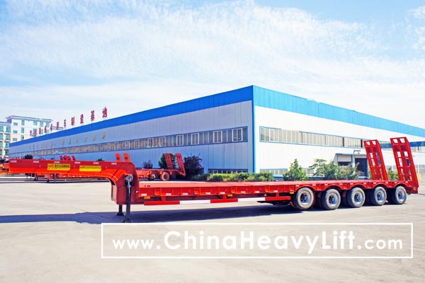 CHINA HEAVY LIFT 5 axle lowbed trailer, air suspension with lifting axle, www.chinaheavylift.com