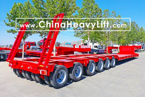 CHINA HEAVY LIFT 6 axle lowbed trailer, each line with 2 axles, 8 tire, www.chinaheavylift.com