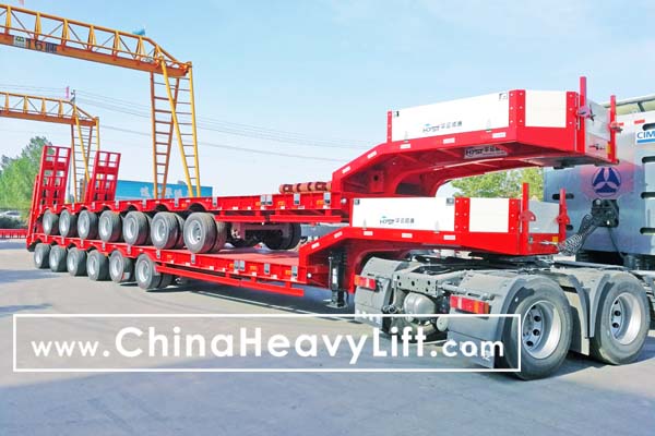 CHINA HEAVY LIFT telescopic 7 axle lowbed trailer with air suspension, www.chinaheavylift.com