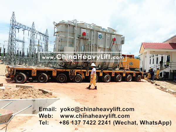 CHINA HEAVY LIFT manufacture 140 axle line Modular Trailer and Drop Deck Spacer wind blade adapter compatible Goldhofer for Thailand, www.chinaheavylift.com