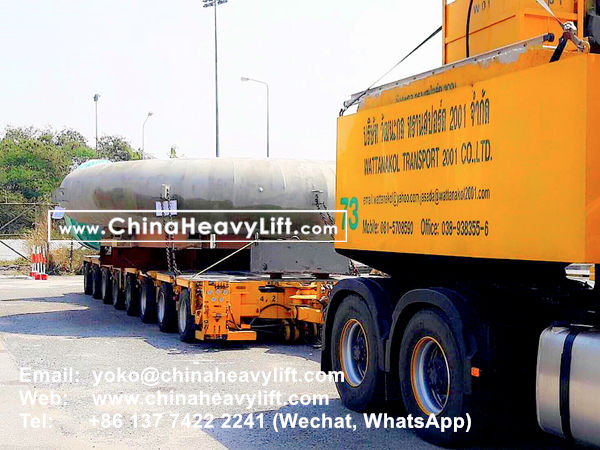 CHINA HEAVY LIFT manufacture 140 axle line Modular Trailer and Drop Deck Spacer wind blade adapter compatible Goldhofer for Thailand, www.chinaheavylift.com