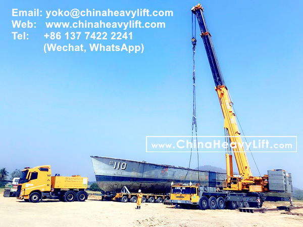 CHINA HEAVY LIFT manufacture 140 axle line Modular Trailer and Drop Deck Spacer wind blade adapter compatible Goldhofer for Thailand, www.chinaheavylift.com