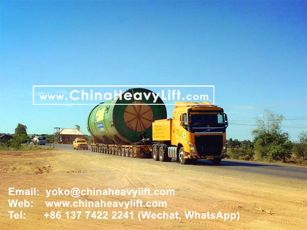 CHINA HEAVY LIFT manufacture 140 axle line Modular Trailer and Drop Deck Spacer wind blade adapter compatible Goldhofer for Thailand, www.chinaheavylift.com