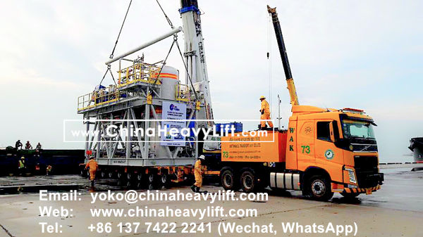 CHINA HEAVY LIFT manufacture 140 axle line Modular Trailer and Drop Deck Spacer wind blade adapter compatible Goldhofer for Thailand, www.chinaheavylift.com