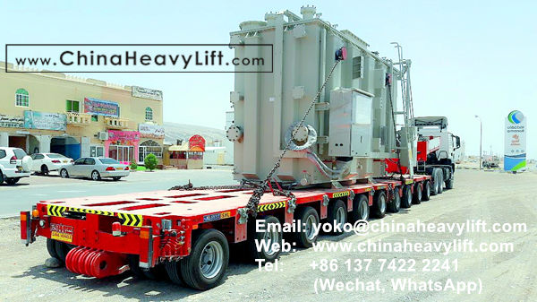 CHINAHEAVYLIFT manufacture 20 axle lines Modular Trailers multi axle and 10 axle extendable hydraulic lowbed trailer to OMAN compatible Goldhofer, www.chinaheavylift.com