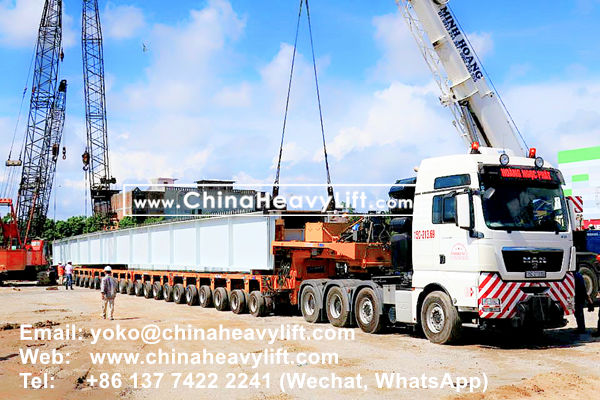 CHINA HEAVY LIFT manufacture 30 axle line Modular Trailer hydraulic multi axle compatible Goldhofer for Vietnam, www.chinaheavylift.com