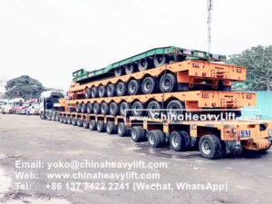 30 axle line Modular Trailer (hydraulic multi axle trailer) compatible Goldhofer for Vietnam