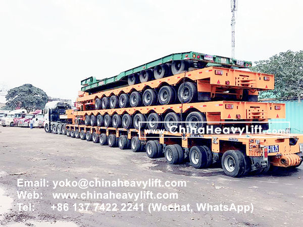 CHINA HEAVY LIFT manufacture 30 axle line Modular Trailer hydraulic multi axle compatible Goldhofer for Vietnam, www.chinaheavylift.com