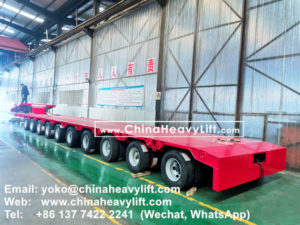 3 units extendable 10 axle lowbed trailer with hydraulic suspension, for wind power transportation in Haiphong Vietnam