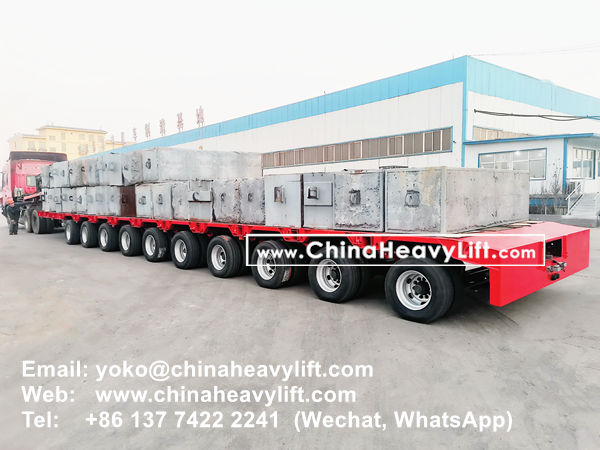 CHINA HEAVY LIFT manufacture 3 units 10 axle extendable hydraulic lowbed trailer for wind power transportation in Haiphong Vietnam, www.chinaheavylift.com