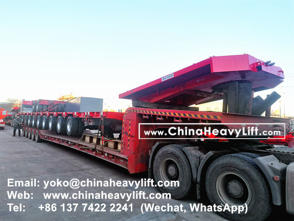 CHINA HEAVY LIFT manufacture 3 units 10 axle extendable hydraulic lowbed trailer for wind power transportation in Haiphong Vietnam, www.chinaheavylift.com