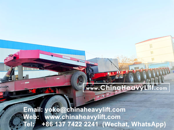 CHINA HEAVY LIFT manufacture 3 units 10 axle extendable hydraulic lowbed trailer for wind power transportation in Haiphong Vietnam, www.chinaheavylift.com