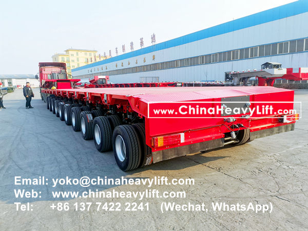 CHINA HEAVY LIFT manufacture 3 units 10 axle extendable hydraulic lowbed trailer for wind power transportation in Haiphong Vietnam, www.chinaheavylift.com