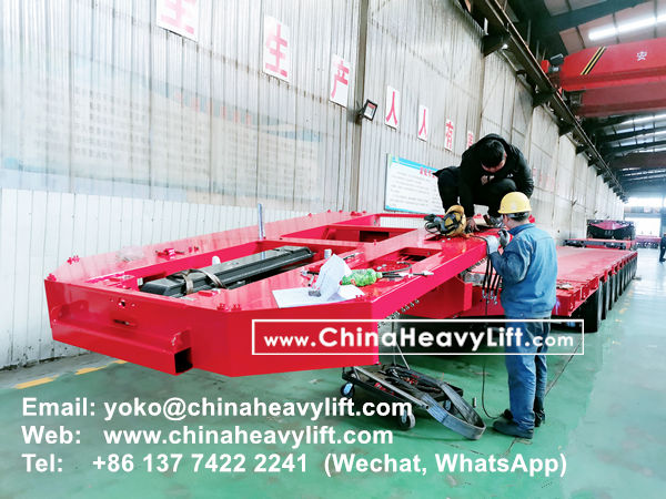 CHINA HEAVY LIFT manufacture 3 units 10 axle extendable hydraulic lowbed trailer for wind power transportation in Haiphong Vietnam, www.chinaheavylift.com