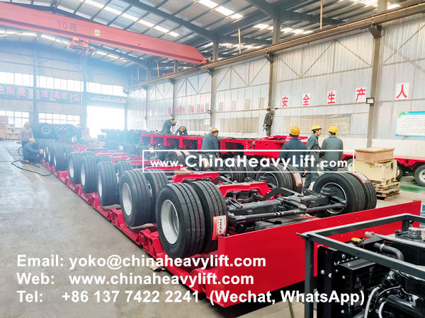 CHINA HEAVY LIFT manufacture 3 units 10 axle extendable hydraulic lowbed trailer for wind power transportation in Haiphong Vietnam, www.chinaheavylift.com