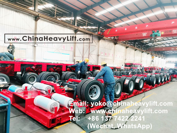 CHINA HEAVY LIFT manufacture 3 units 10 axle extendable hydraulic lowbed trailer for wind power transportation in Haiphong Vietnam, www.chinaheavylift.com