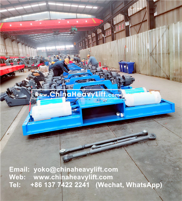 CHINAHEAVYLIFT manufacture 10 axle extendable hydraulic suspension lowbed trailer for wind tower section transportation in Vietnam, www.chinaheavylift.com