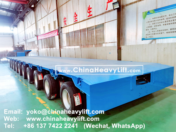 CHINAHEAVYLIFT manufacture 10 axle extendable hydraulic suspension lowbed trailer for wind tower section transportation in Vietnam, www.chinaheavylift.com