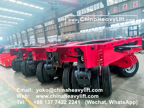 CHINA HEAVY LIFT manufacture 48 axle lines heavy duty modular trailers hydraulic multi axles and Spacers to Mexico, www.chinaheavylift.com