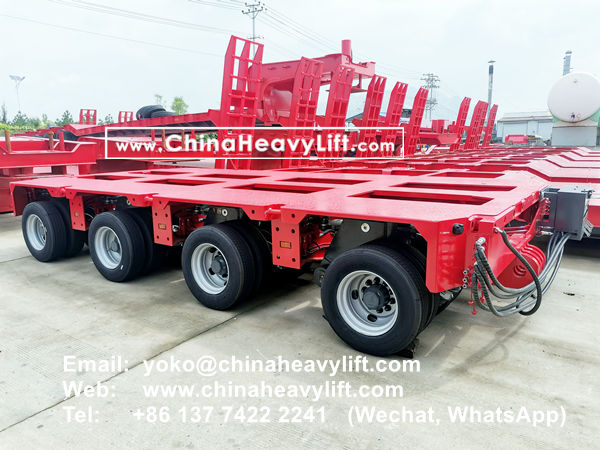 CHINA HEAVY LIFT manufacture 48 axle lines heavy duty modular trailers hydraulic multi axles and Spacers to Mexico, www.chinaheavylift.com