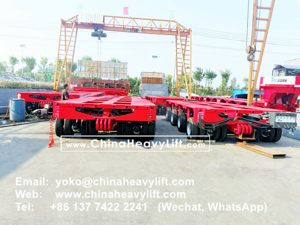 CHINA HEAVY LIFT manufacture 48 axle lines heavy duty modular trailers hydraulic multi axles and Spacers to Mexico, www.chinaheavylift.com