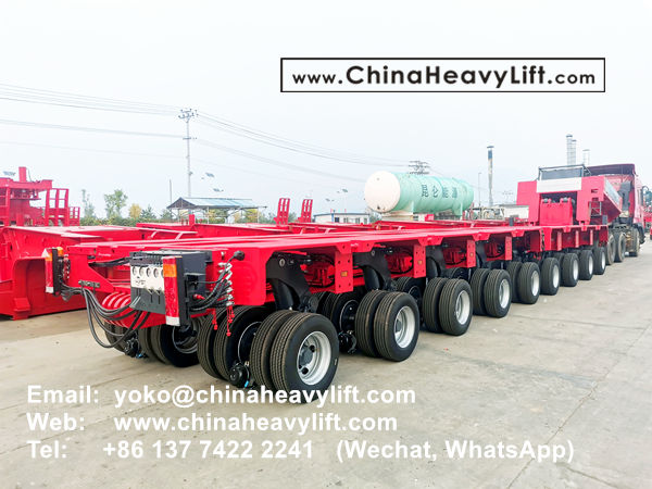 CHINA HEAVY LIFT manufacture 48 axle lines heavy duty modular trailers hydraulic multi axles and Spacers to Mexico, www.chinaheavylift.com