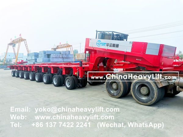 CHINA HEAVY LIFT manufacture 48 axle lines heavy duty modular trailers hydraulic multi axles and Spacers to Mexico, www.chinaheavylift.com