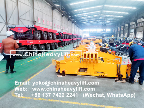 CHINA HEAVY LIFT manufacture 50 axle line modular trailer, extendable Vessel Bridge, Gooseneck, compatible Goldhofer to Manila Philippines, www.chinaheavylift.com