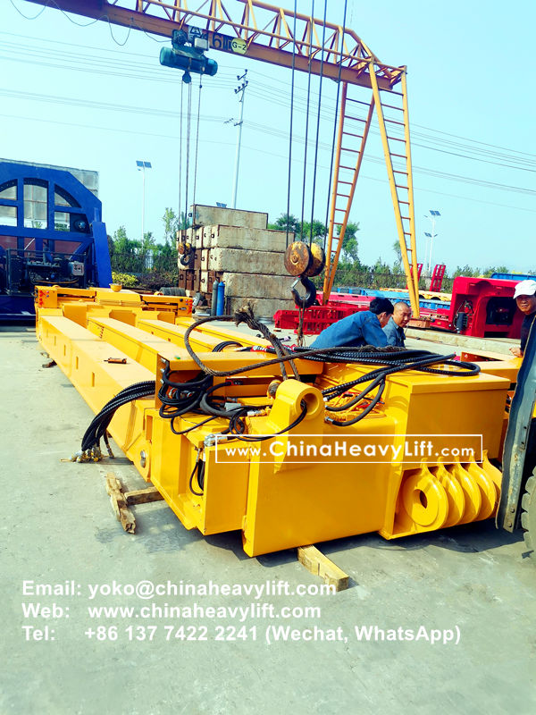 CHINA HEAVY LIFT manufacture 50 axle line modular trailer, extendable Vessel Bridge, Gooseneck, compatible Goldhofer to Manila Philippines, www.chinaheavylift.com