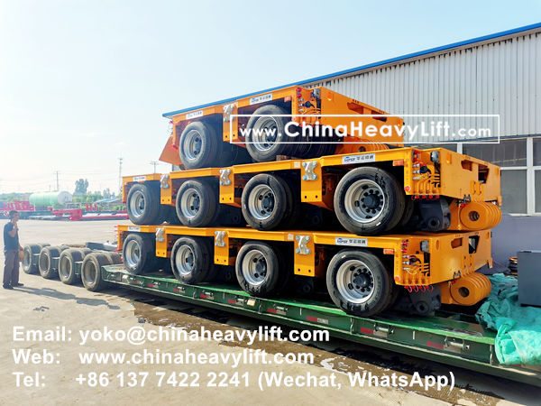 CHINA HEAVY LIFT manufacture 50 axle line modular trailer, extendable Vessel Bridge, Gooseneck, compatible Goldhofer to Manila Philippines, www.chinaheavylift.com