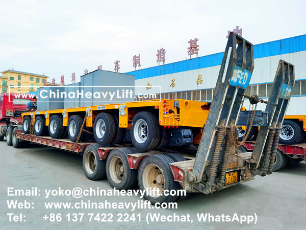 CHINA HEAVY LIFT manufacture 50 axle line modular trailer, extendable Vessel Bridge, Gooseneck, compatible Goldhofer to Manila Philippines, www.chinaheavylift.com