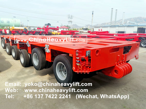 CHINA HEAVY LIFT manufacture 60 axle modular trailer and Gooseneck compatible Goldhofer to Vietnam, www.chinaheavylift.com