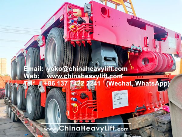 CHINA HEAVY LIFT manufacture 60 axle modular trailer and Gooseneck compatible Goldhofer to Vietnam, www.chinaheavylift.com